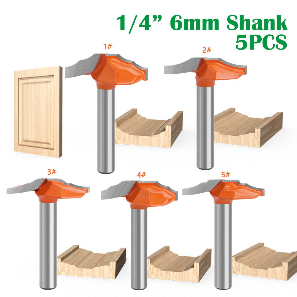 5Pcs 1/4 Shank Milling Cutter Set Alloy Router Bit Kit Carving Cutter Woodworking Tools 5Pcs 1/4 Shank Milling Cutter Set Alloy Router Bit Kit Carving Cutter Woodworking Tools